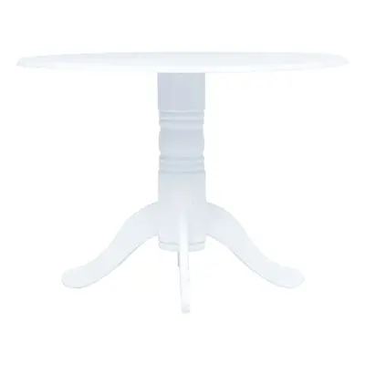 vidaXL Solid Rubber Wood Dining Table Retro White cm Round Kitchen Table