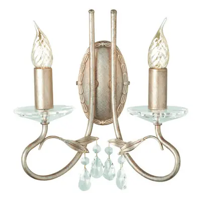 Twin Wall Light Crystal Drops & Cut Glass Sconces Silver/Gold Finish LED E14 60W