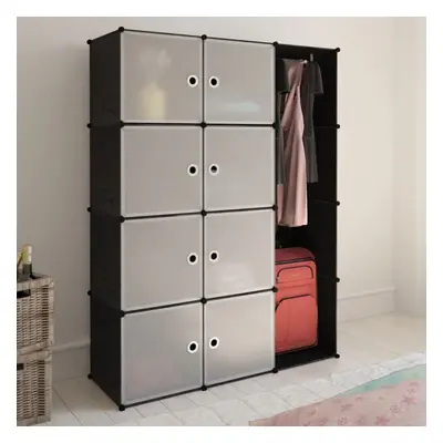 vidaXL Modular Cabinet with Compartment 37x115x150cm Black and White Storage