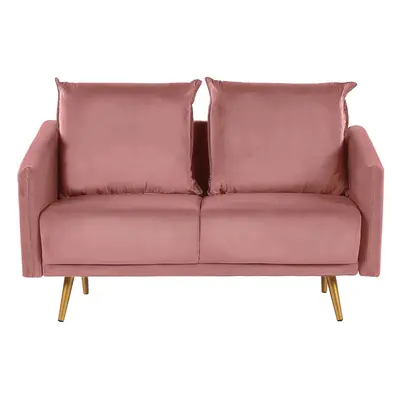 2 Seater Velvet Sofa Pink MAURA