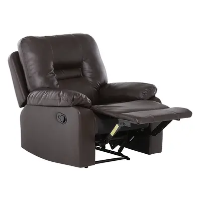 Recliner Chair BERGEN Faux Leather Brown