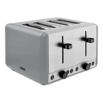 Tower T20086GRY Sera Slice Toaster with Browning Levels, Removable Crumb Tray, Defrost/Reheat/Ca