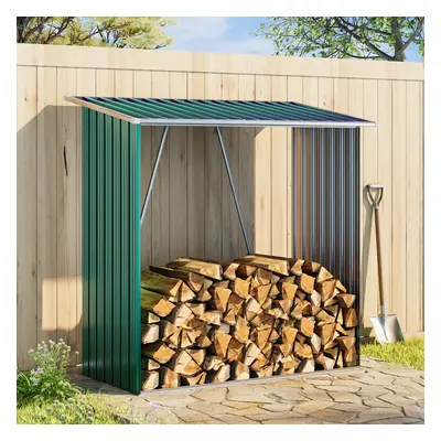 (Green) Garden Firewood Log Shed Storage Stand Tool House