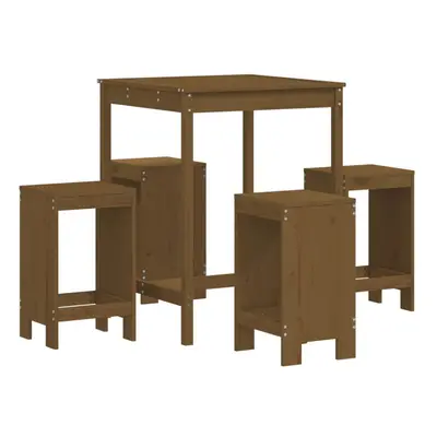 (honey brown pine) vidaXL Garden Bar Set Outdoor Bar Table Set Bar Stool Piece Solid Wood Pine