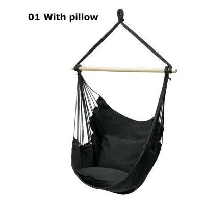 (Type A) Portable Hammock Chair Swing Seat Home Garden Outdoor Camping Pillows