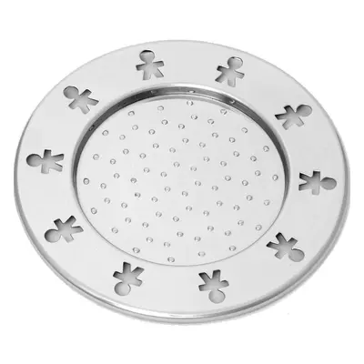 A Di Alessi Mini Girotondo Antisuction Glass Coaster in 18/10 Stainless Steel Mirror Polished, S