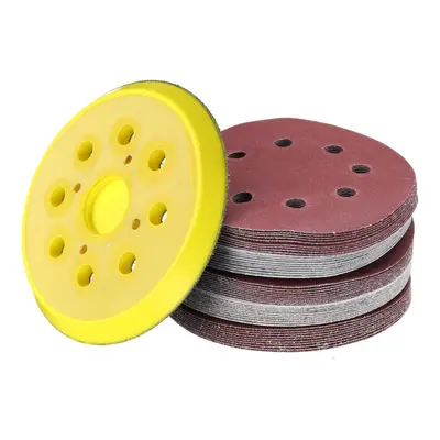 50pcs 125mm Grit Sanding Sheet Hole Pads Sandpaper with Polishing Pad