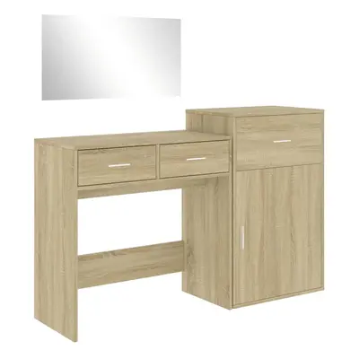 vidaXL Dressing Table Set Piece Cosmetic Table Sonoma Oak Engineered Wood