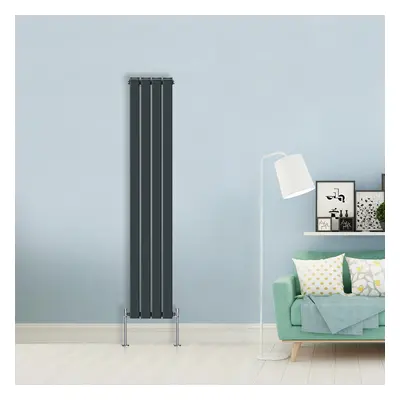 (Double-1800x272 mm) NRG Flat Panel Column Designer Radiator Heater Central Heating Rads Anthrac