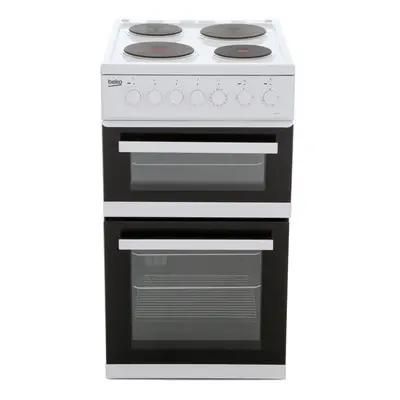 Beko Solid Plate Electric Cooker with Double Oven - White - A Rated - EDP503W