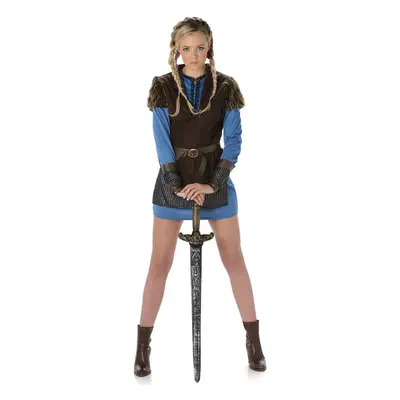 (S) Women's blue Viking costume