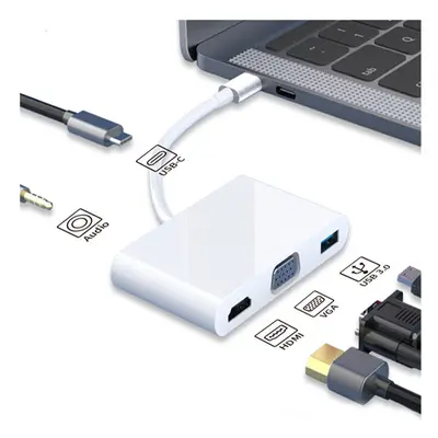 5 In USB-C Hub Docking Station Adapter With 4K HD Display 1080P VGA 87W USB-C PD3.0 Power Delive