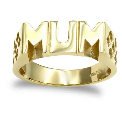 (L) Jewelco London Ladies Solid 9ct Yellow Gold Basket Sides MUM Ring - JRN119A