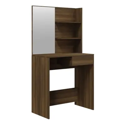 (Brown oak) vidaXL Dressing Table with Mirror Bedroom Makeup Vanity Desk Cosmetic Table