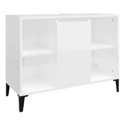 (high gloss white) vidaXL Sink Cabinet Vanity Unit Storage Under Sink Cabinet Engineered Wood