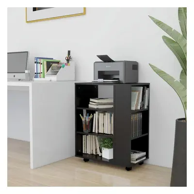 vidaXL Rolling Cabinet Black Chipboard Home Drawer Rolling Office Cabinet