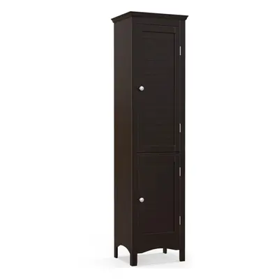 5-Tier Bathroom Tall Cabinet Door Freestanding Slim Storage Organizer Cupboard