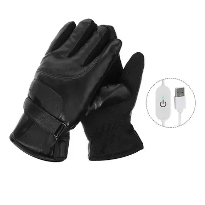 (B) Pair Winter Heated Gloves USB Rechargeable Electric Thermal Insulated Gloves for Winter Spor