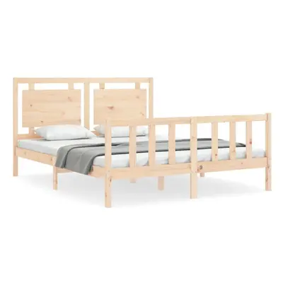 (brown, x cm) vidaXL Bed Frame Bed Base Platform Bed with Headboard King Size Solid Wood