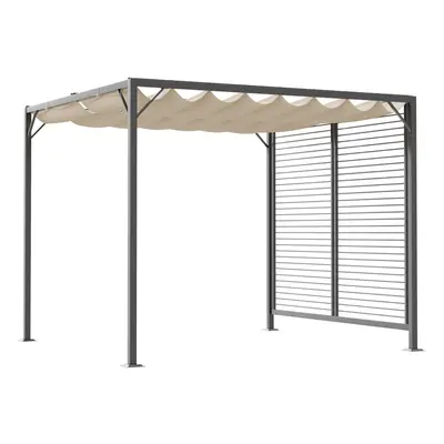 Outsunny Metal Pergola Patio Sun Shelter Grape Tent Retractable Canopy UV Cut