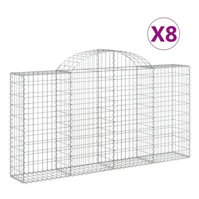 (200 x x 100/120 cm/ pcs) vidaXL Arched Gabion Basket Stone Basket Gabion Retaining Wall Galvani