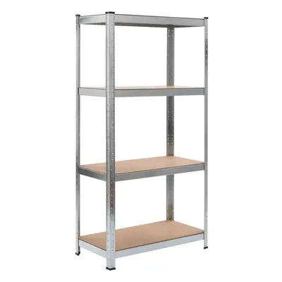 vidaXL Storage Shelf Silver 80x40x160cm Steel and MDF Warehouse Organiser Rack