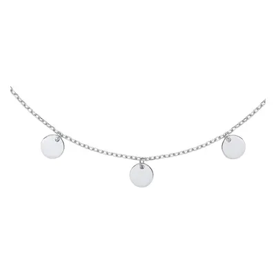 Jewelco London Ladies Sterling Silver Raindrop Discs Medallion Necklace inch - GVK280