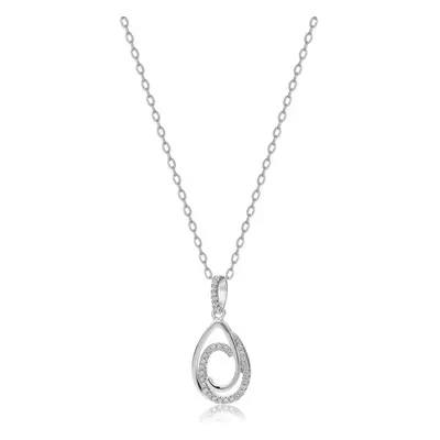 Jewelco London Rhodium Plated Sterling Silver White Cubic Zirconia Twirling Tears of Joy Charm P