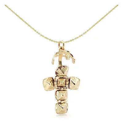 Jewelco London Men's 9ct Gold Small Globe Cross Masonic 10mm Orb Ball Pendant - JMS010