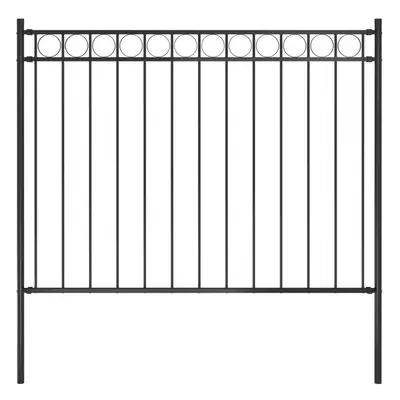 vidaXL Garden Fence Steel 1.7x1 m Black Patio Edging Barrier Outdoor Border