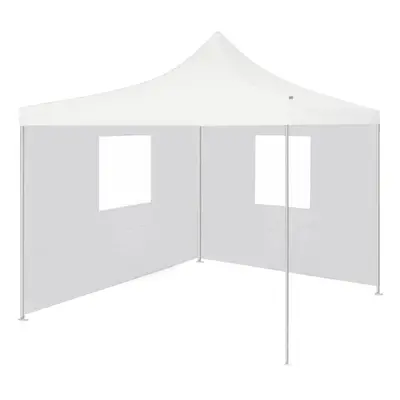 vidaXL Professional Folding Party Tent with Sidewalls 3x3m Steel White Shade