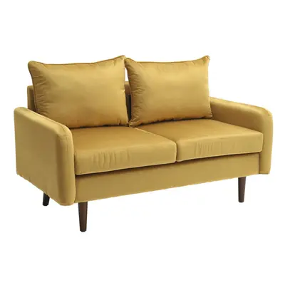 (Flaxen) 2-Seat Velvet Upholstered Sofa for Living Room