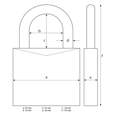 ABUS KG 158/65 Combination Padlock, mm