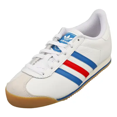 (4.5) adidas K Unisex Casual Trainers in White Blue Red