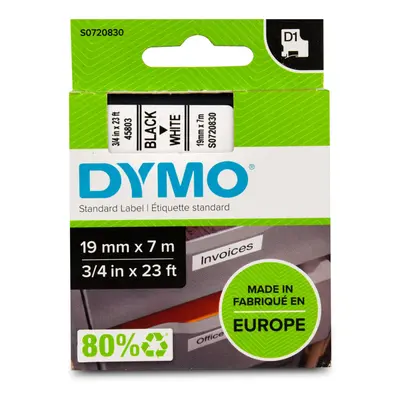 389411 - Dymo D1 Standard (19mm) Label Tape (Black on White) for Dymo 2000/5500/LM100/200/300/LP