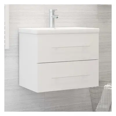 vidaXL Sink Cabinet White Engineered Wood Storage Rack Vanity Unit Cupboard