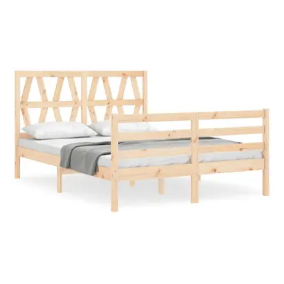 (brown, x cm) vidaXL Bed Frame Platform Bed with Headboard White Small Double Solid Wood