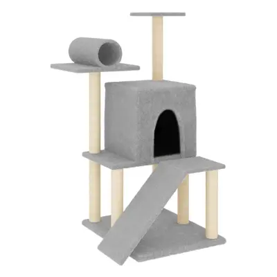 (light grey) vidaXL Cat Tree with Sisal Scratching Posts Cat Scratch Tower Climber Cream