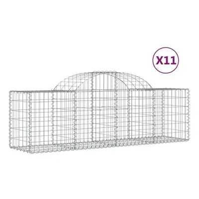 (200 x x 60/80 cm/11 pcs) vidaXL Arched Gabion Basket Stone Basket Gabion Retaining Wall Galvani