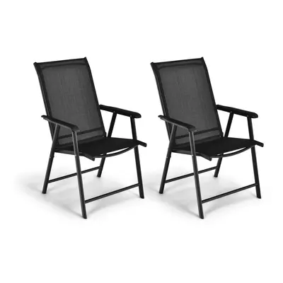 Folding Garden Chair Set of w/ Armrests Ergonomic Dining Chair Indoor Outdoor