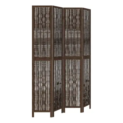 (40 x cm/ piece) vidaXL Room Divider Panel Room Privacy Screen Dark Brown Solid Wood Paulownia