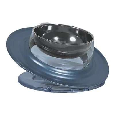 (Blue) Cat Feeder Bowl Dry Wet Separation Rotating Design Foodgrade Material Anti-slip Design Re