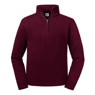 (2XL, Burgundy) Russell Mens Authentic Zip Neck Sweatshirt