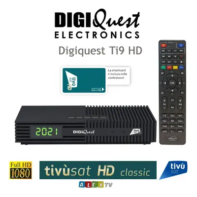 Digiquest Ti9 Classic Tivusat HD Decoder with Pre Activated Tivusat Card Italy