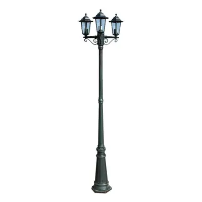 vidaXL Preston Garden Light Post 3-arms 215cm Dark Green Outdoor Standing Lamp