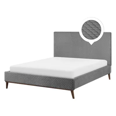 Bed Velvet BAYONNE x cm (EU King Size) Light Grey