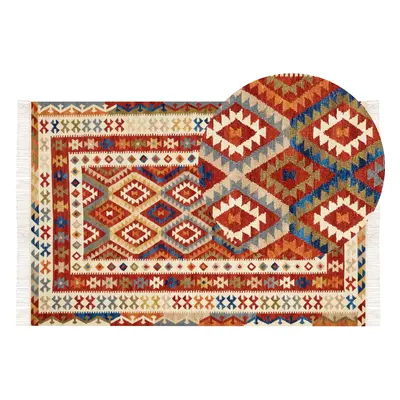 Wool Kilim Area Rug x cm Multicolour OSHAKAN