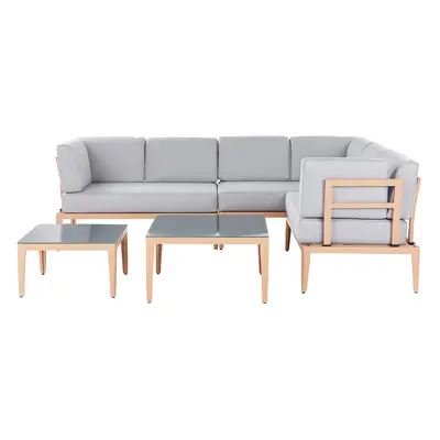 Corner Sofa Lounge Set RIMA III Metal Grey