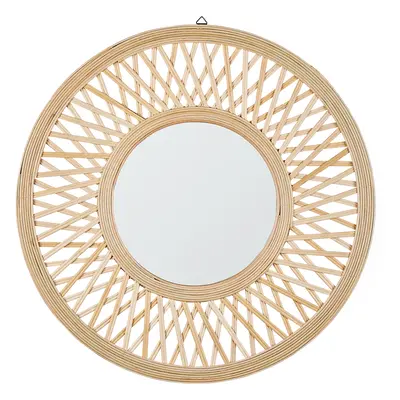 Wall Mirror BACATA cm cm Bamboo Wood Natural