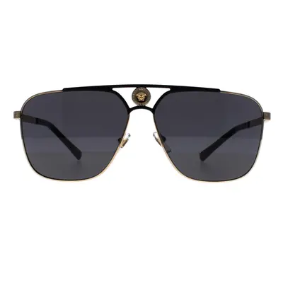 Versace Sunglasses VE2238 Gold and Matte Black Dark Grey